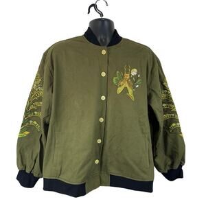 Morning Witch Cotton Twill Jacket Magnolia Goldenrod Size XL Green Fairy Witchy